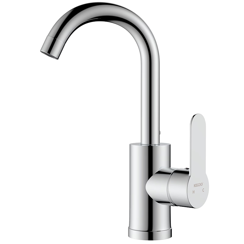 KEGOO Basin Faucet Hot and Cold Rotatable Bathroom Sink Washbasin Gun Gray K1087