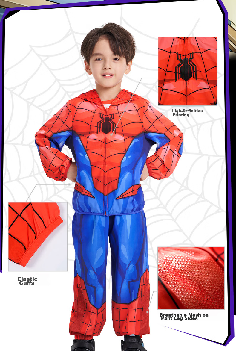 Disney 2026 New Iron Man Summer Boys' Sun Protection Jacket Breathable Cooling Travel Shirt 140CM Children's Day Gift 6