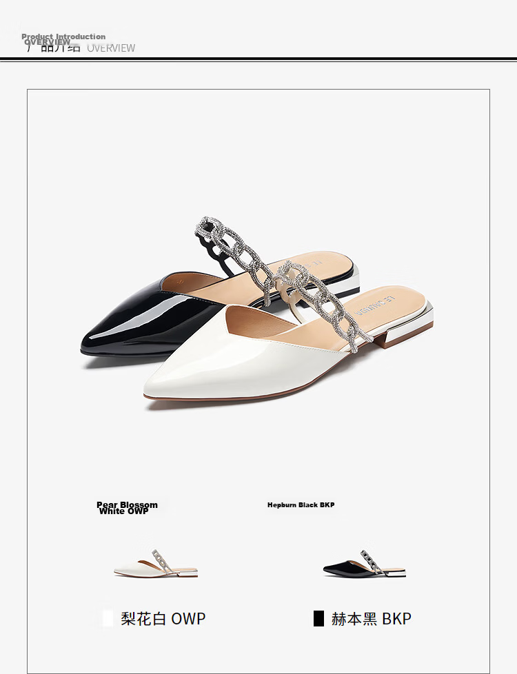 Le Saunda 2026 Summer New Pointed Toe Genuine Leather French Style Slide Sandals Women 7M19801 Hepburn Black BKP 40 1