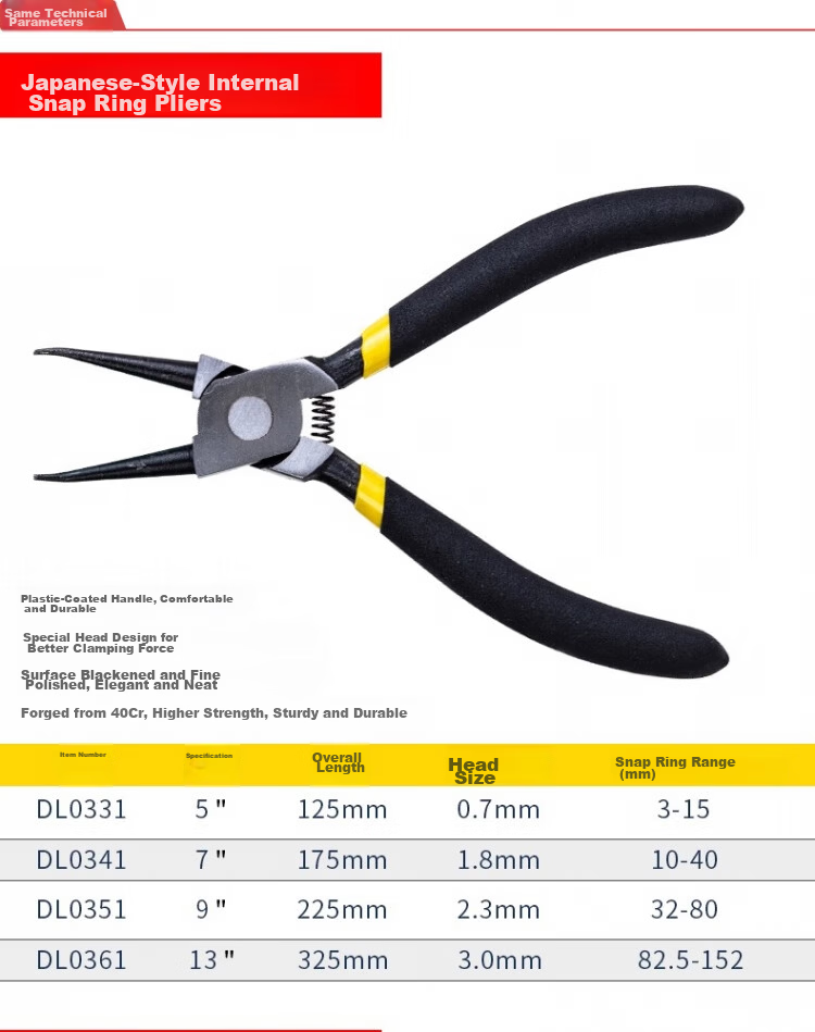 Deli Tools 7-inch Internal Circlip Pliers DL0343 1