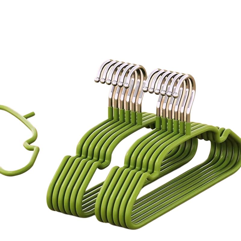 FAJIENUO Household Clothes Hangers Thickened Extra Large Dormitory Storage Non-Slip Protective Green 10-Pack