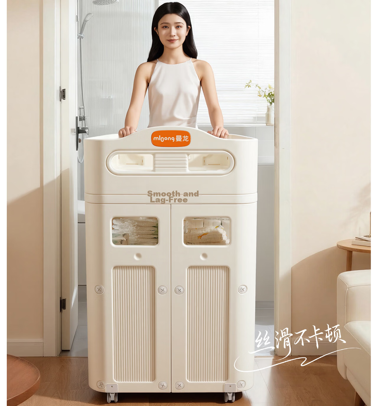 Manlong Multifunctional Diaper Changing Table Baby Care Station Baby Bathing and Nursing Home Storage Crib Touching Table 22