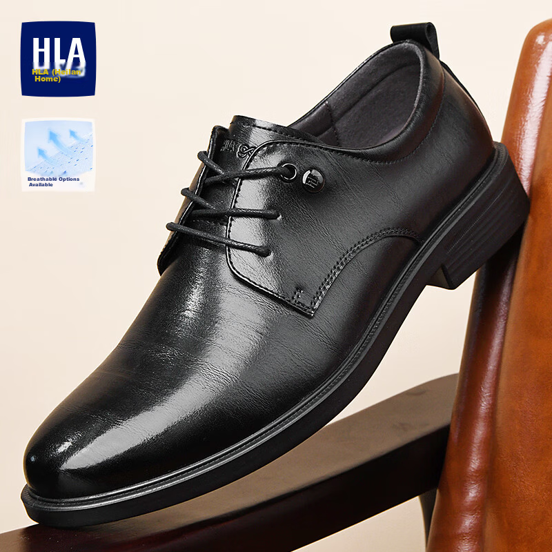 HLA Men's Business Casual Derby Dress Shoes Spring Summer H135/H171 Black Size 40