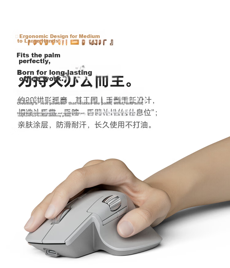 JD Jingzao M3 Dual-Mode Silent Mouse for Small to Medium Hands 2.4G Wireless Bluetooth Lightweight Portable Asymmetric Design Sand Gold for Laptop Desktop Office Use 4
