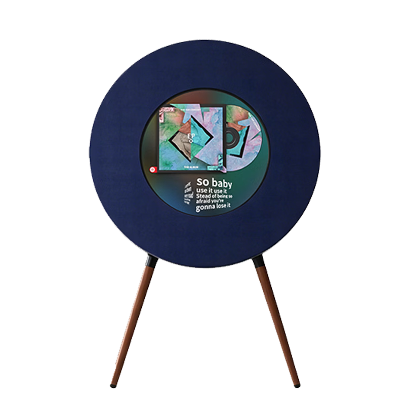 MORRORART R1 Wireless Bluetooth Vinyl Record Lyric Speaker Home Audio Black Vinyl Floating Subtitles Living Room Bedroom NetEase Cloud Music Collaboration Birthday Gift National Subsidy Deep Blue