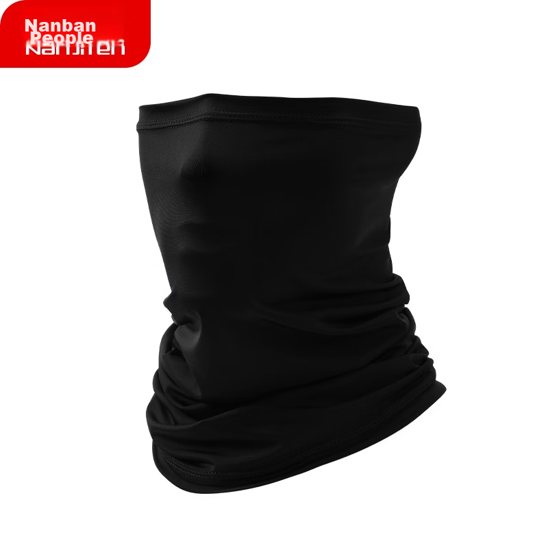 Nanjiren Sun Protection Face Mask Ice Silk Neck Gaiter Scarf Neck Warmer Headwear Men Magic Headscarf Women Cycling Lightweight Black