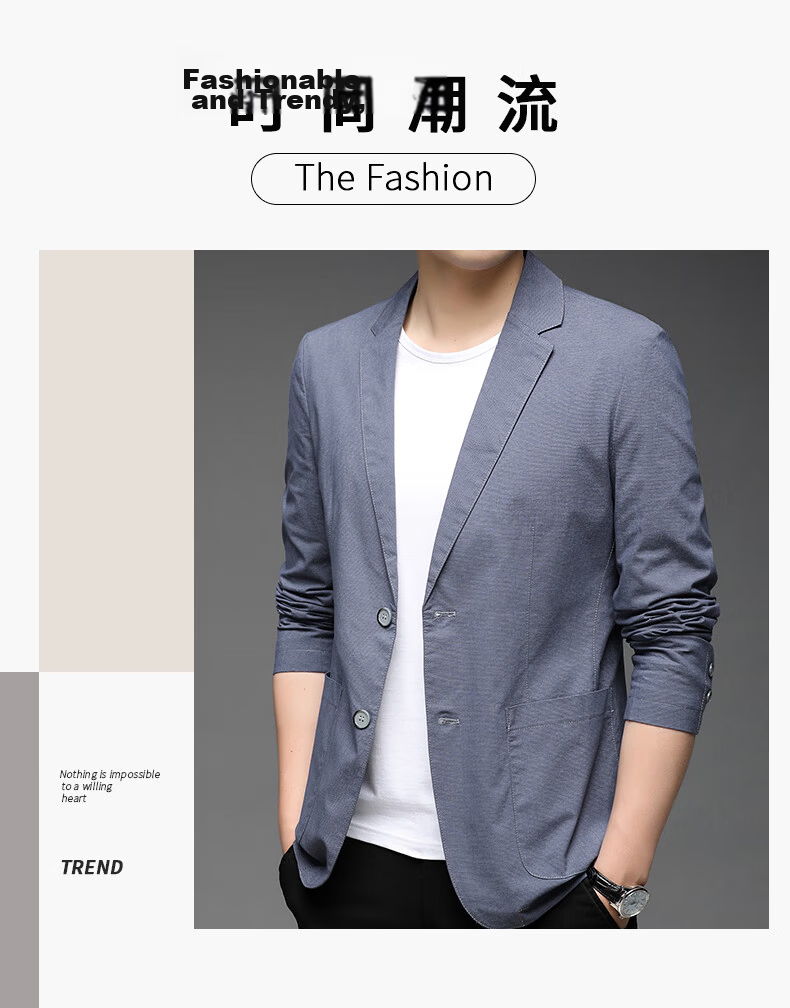 ROMON Men's Casual Blazer Regular Fit Spring Autumn Youth Korean Style Solid Color Suit Jacket 2