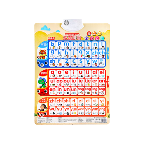 Mi Li Wall Chart Chinese Pinyin Audio Early Education Reading 64 Letters Phonics Training Initials and Finals