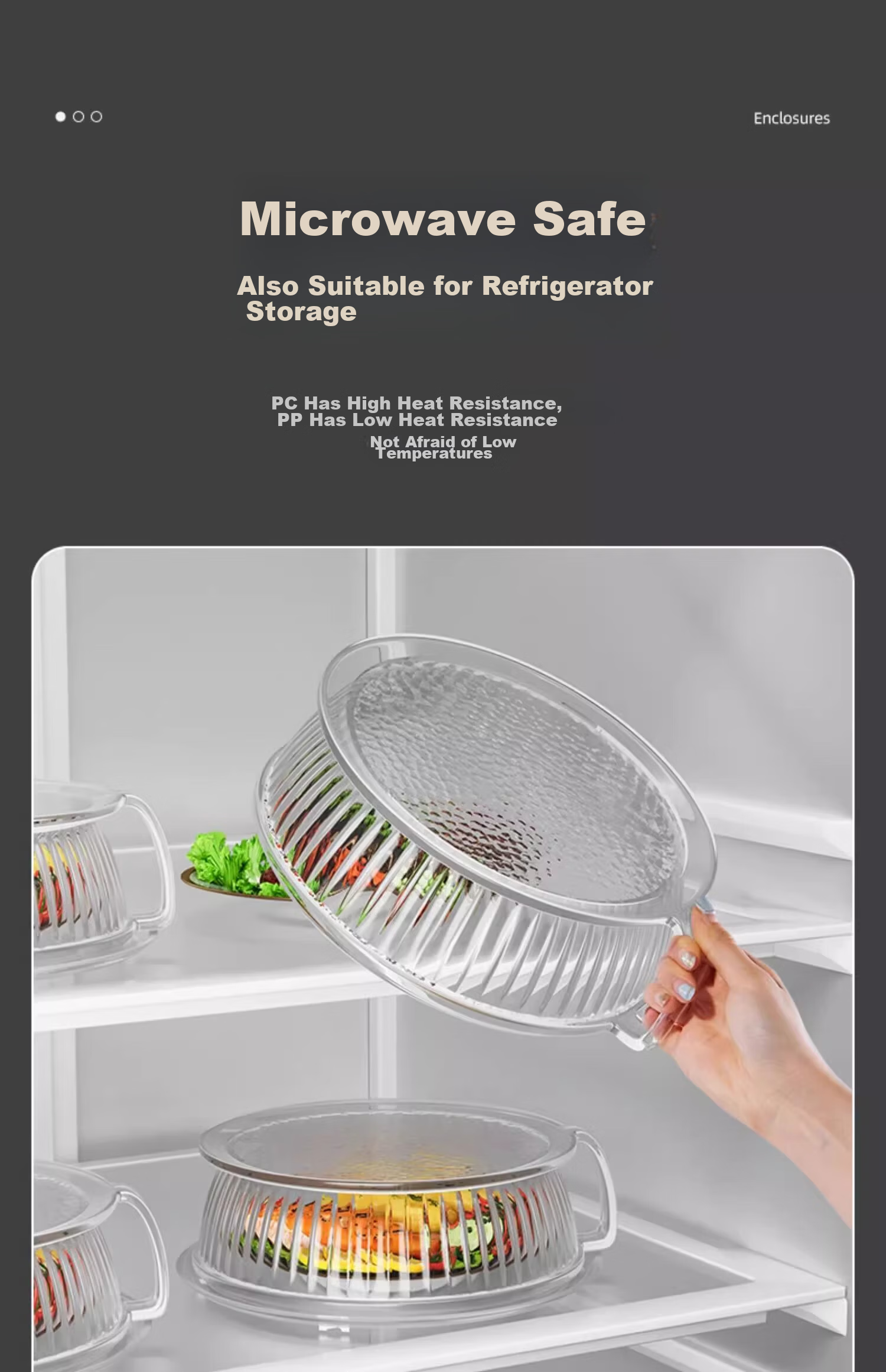 JiaDu Microwave Splash-Proof Cover High-Temperature Resistant Plastic Bowl Lid Household Oil-Proof Microwave Heating Cover Special Heat Dish Cover 11