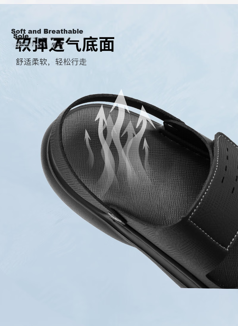 CARTELO Men's Leather Sandals 2026 New Summer Breathable Slippers High-End Soft Sole Beach Shoes K903 Black Size 40 4