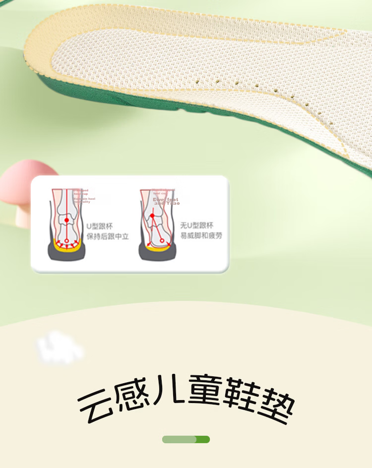 Vitality Return Kids Insoles Boys Girls Adjustable Sports Shock Absorption Comfortable Odor-Resistant Sweat-Absorbing Breathable JD Self-Operated Beige 22 15