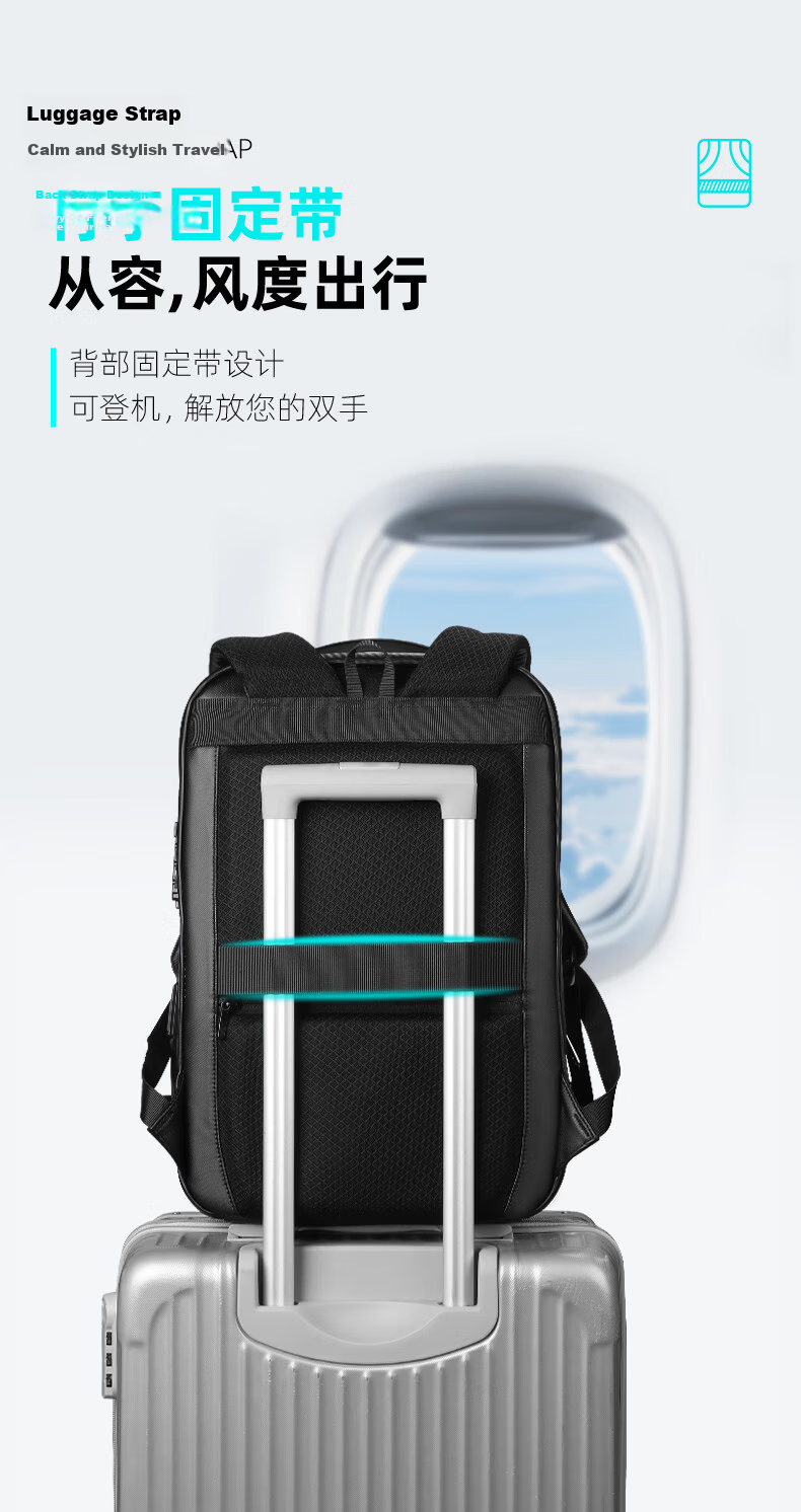 MARK RYDEN Password Lock Laptop Backpack Men Anti-Scratch Durable Business Travel Notebook Shoulder Bag MR2958 12