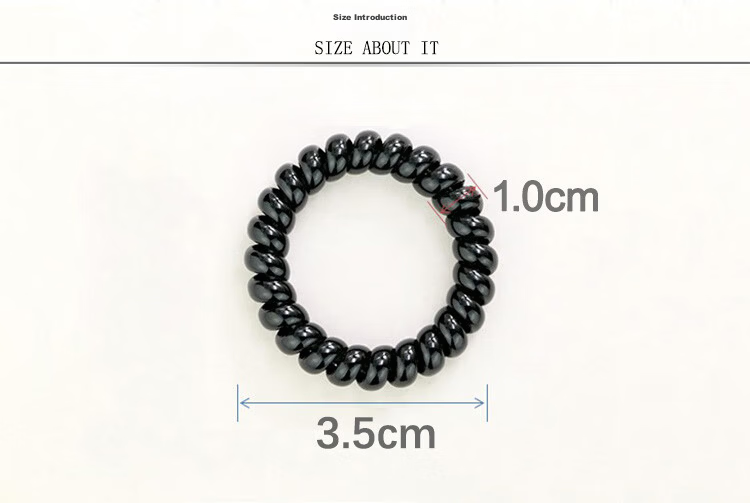 Jianyingshu Black Large Thickened Telephone Wire Hair Ties 10 Pieces Hair Bands Elastic Hair Ropes Hair Scrunchies Hair Elastics 2