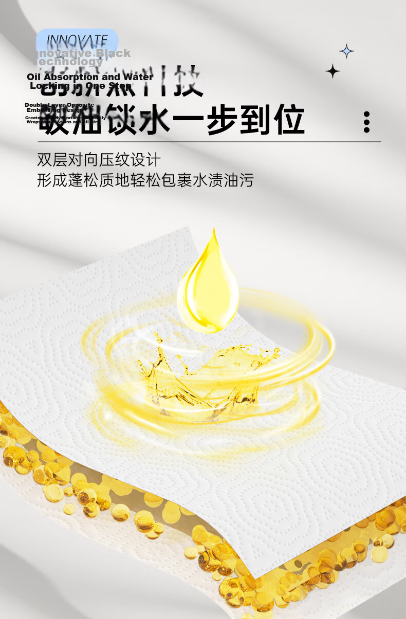 Manhua Kitchen Paper Towels, Hanging Dispenser, 130 Sheets*8 Packs, Wholesale Box, Oil-Absorbing, Water-Locking, Food Grade Kitchen Paper Towels 4