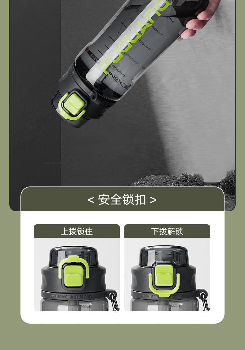 Fuguang Plastic Cup, Tritan Material Straw Cup, for Men And Women Students, Outdoor Sports, Pop-Up Lid Cup with Strap, Water Bottle, 750ml 9