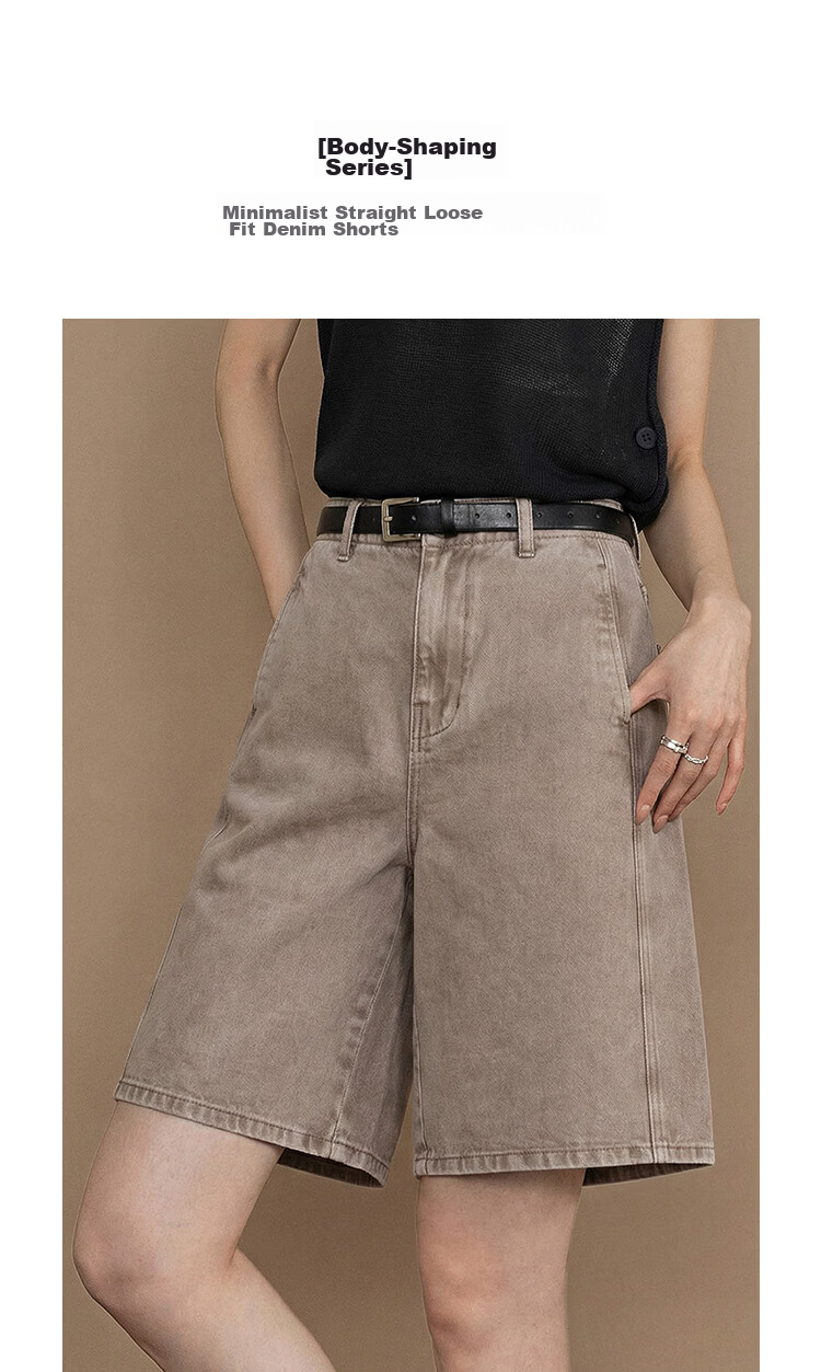 Demana Oxygen Pure Cotton Summer Minimalist High-Waist Mid-Length Straight Loose Fit Slimming Denim Jeans for Women Premium Quality 4
