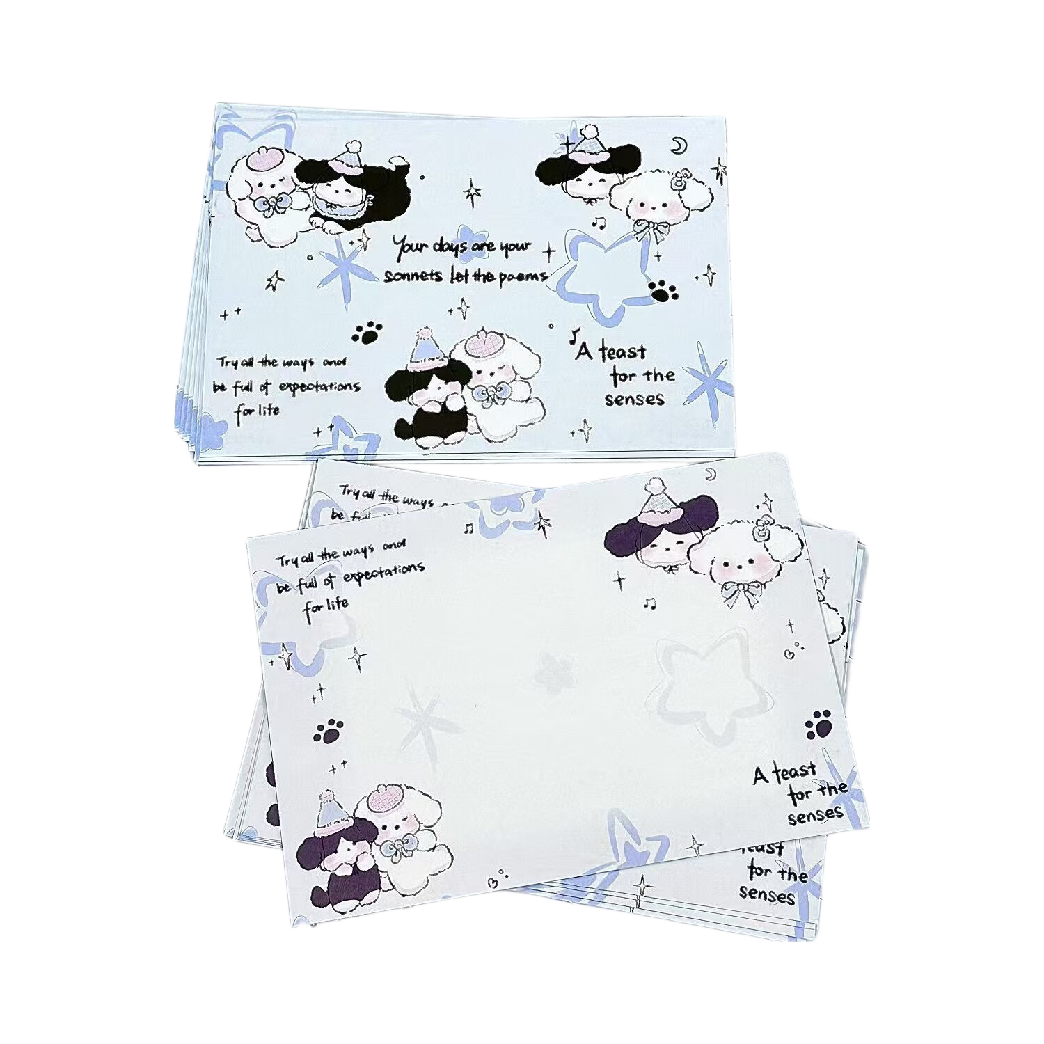 GOTOVAN Star Puppy 20-Pack Postcards Ins Style High-Quality Student Handwritten Greeting Cards Creative Message Cards for Couples Friends Birthday Holiday Blessings