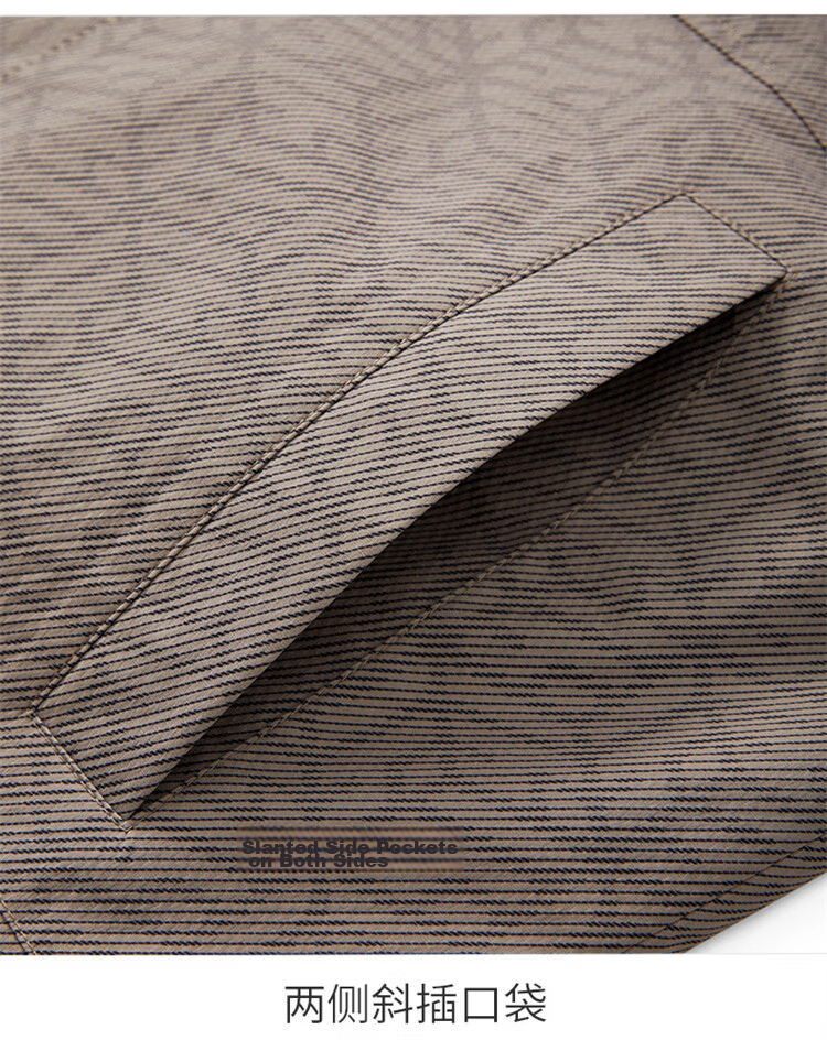 Dancing with Wolves [Trendy Full Print] Commuter Workwear Men's Premium Easy-Care Jacket Versatile Coat 701 Khaki S 14