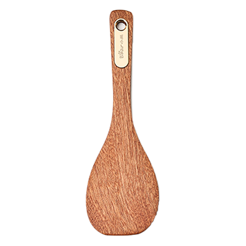 Bear Ebony Wood Rice Scoop Household Non-Painted Non-Waxed Heat-Resistant Rice Paddle Wooden Spatula Non-Scratch Pot Rice Shovel