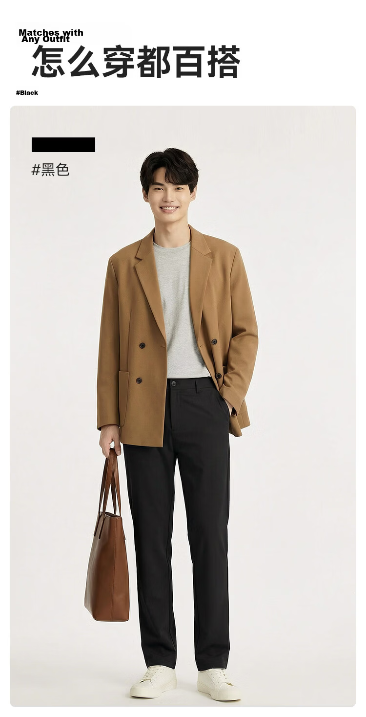 JD Jingzao Anti-Wrinkle Business Dress Pants Men's Casual Trousers Summer New Business Suit Pants Gray 33 12