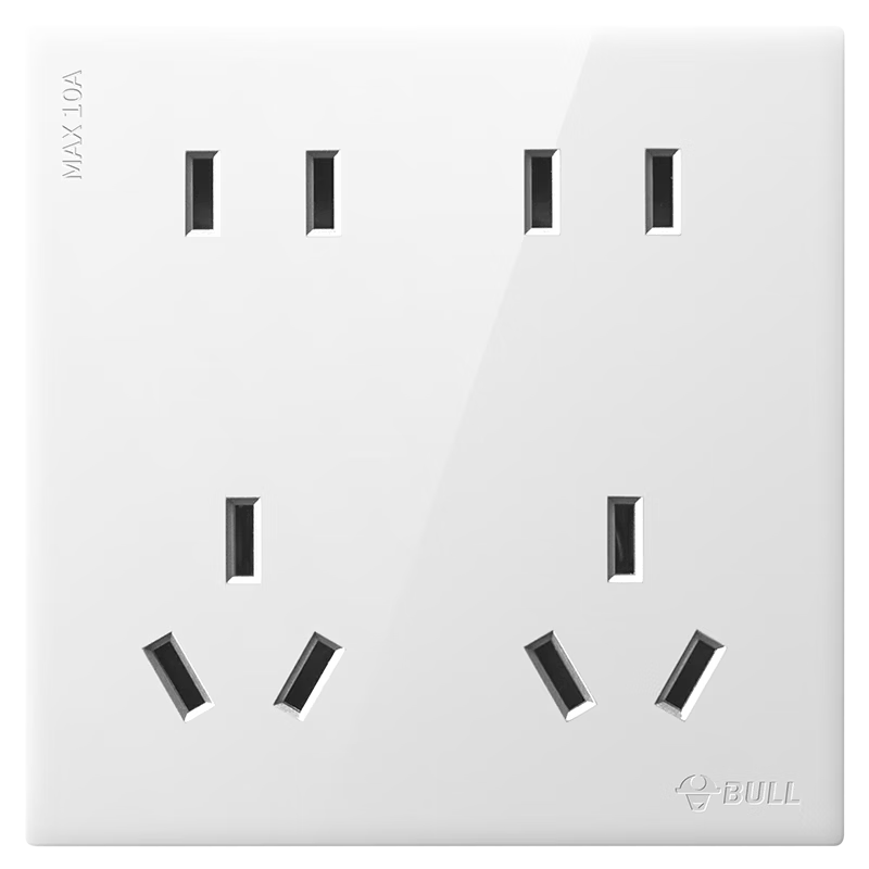 BULL Switch Socket G60 Series 10-Hole Socket 86 Type Ultra-Thin Panel G60Z423 Glossy White
