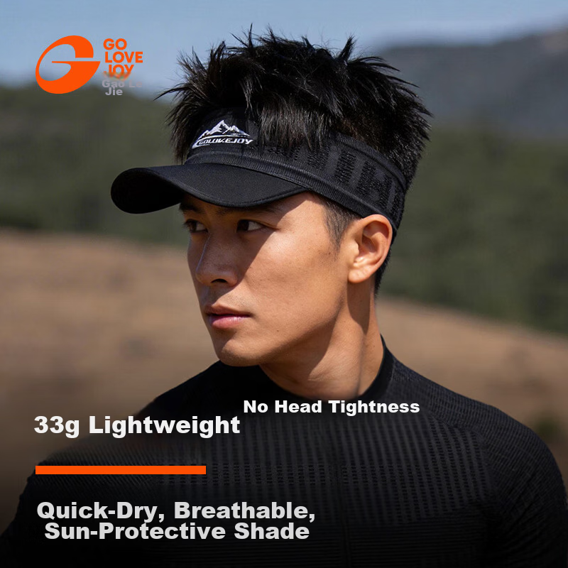 GOLOVEJOY Lightweight Breathable Sweat-Absorbing Outdoor Running Sun Hat Cap for Men and Women, Black