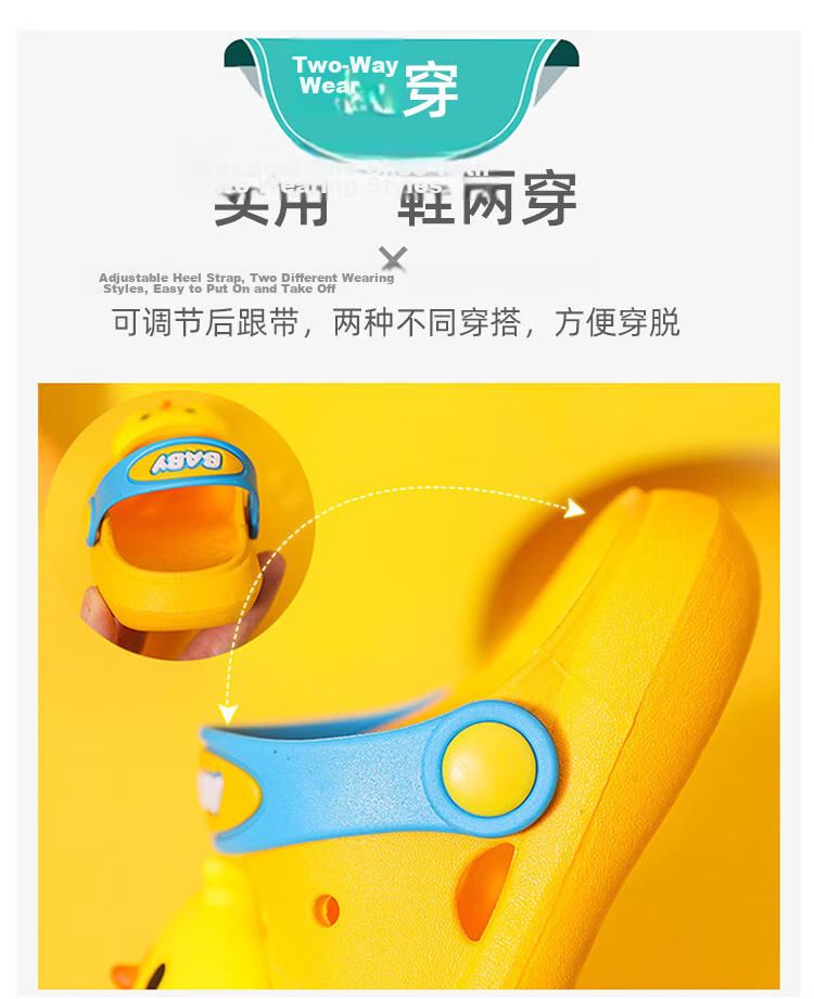 9i9 Kids Summer Soft Sole Non-Slip Cartoon Dinosaur Clogs Boys Girls Dual-Wear Beach Sandals B58 Blue Size 32-33 3