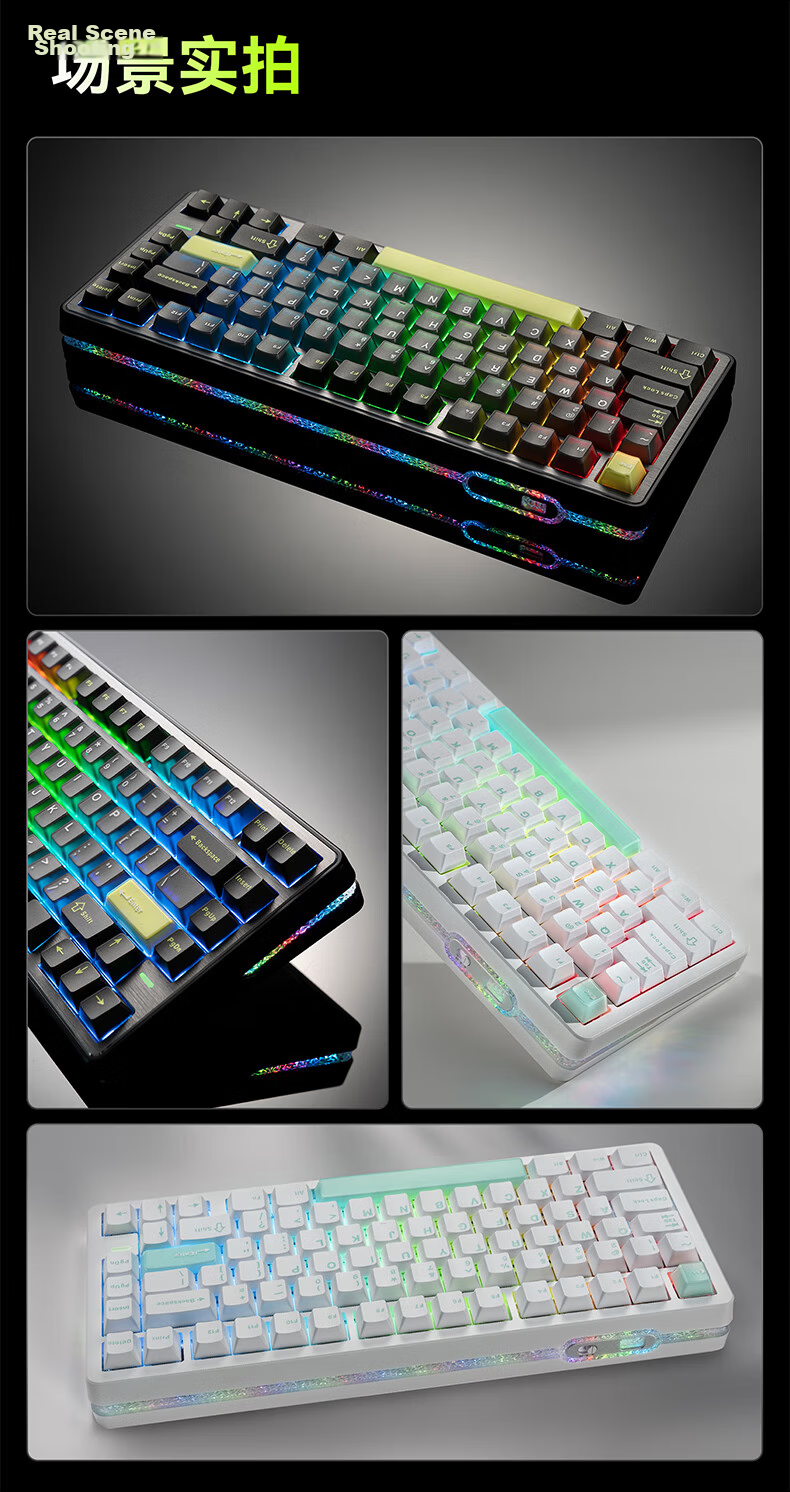 VGN Neon Ultra Gaming Edition Tri-Mode Wireless Magnetic Axis Keyboard RT Esports Custom Mechanical Hot-Swappable Web-Driven Shenqi Switch Tri-Mode Rose Red Mist Transparent 19