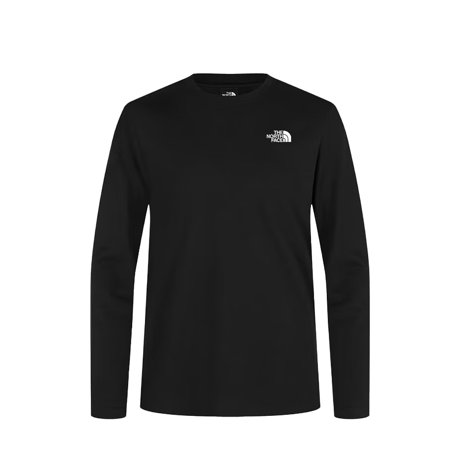 The North Face Unisex Black Cotton Long Sleeve T-Shirt Loose Fit Outdoor Comfortable 8KQ3 JK3 M