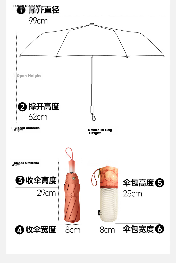 Banana Umbrella Three-Fold Double Protection Black Coating Sunscreen Umbrella BM397 Color Random 26