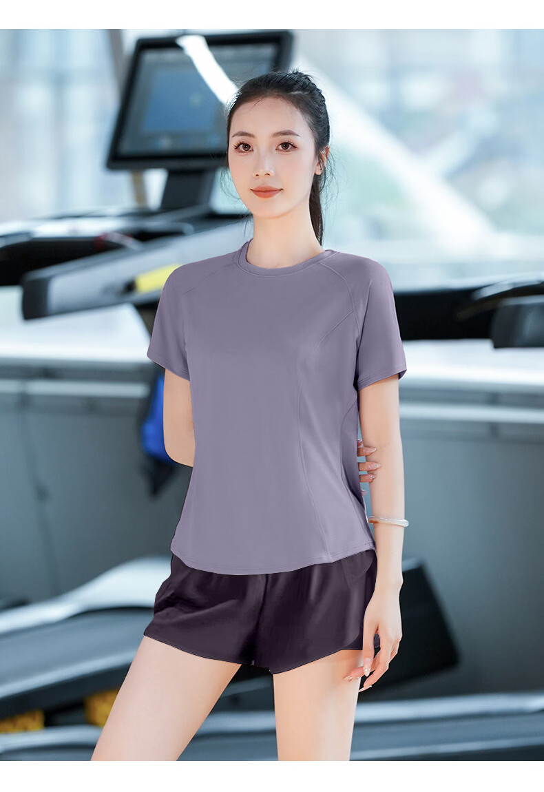 VICTORIATOURIST Women's Sports Set for Outdoor Morning Runs, Fitness Wear, Indoor Short-Sleeve Yoga Outfit, Gym And Hiking Running Clothes 10