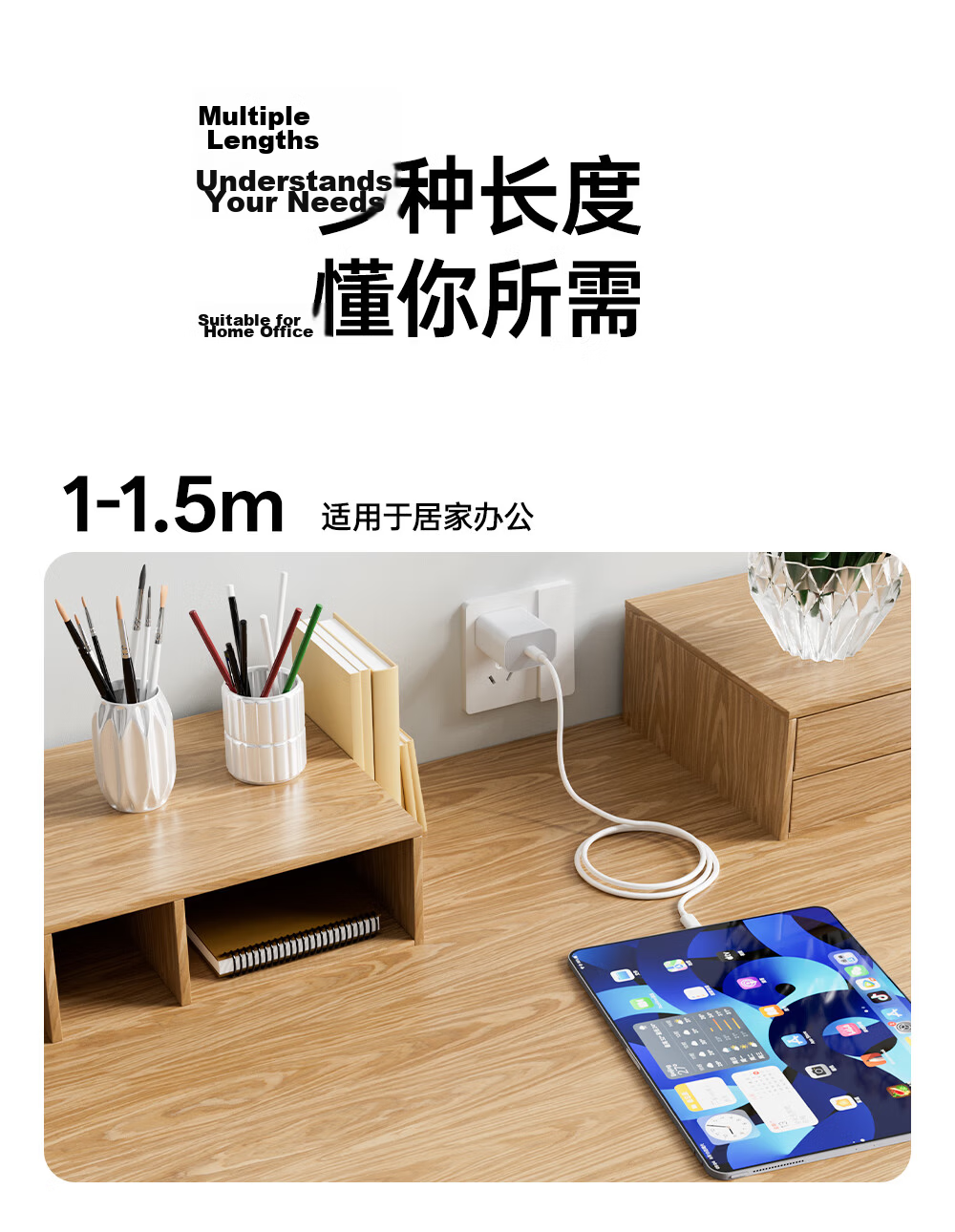 Beimo Apple Data Cable Fast Charging PD30W to Lightning Braided Cable for iPhone 14/13/12/11/XS/8 Mobile Phone Tablet Car Use 1m Black 7