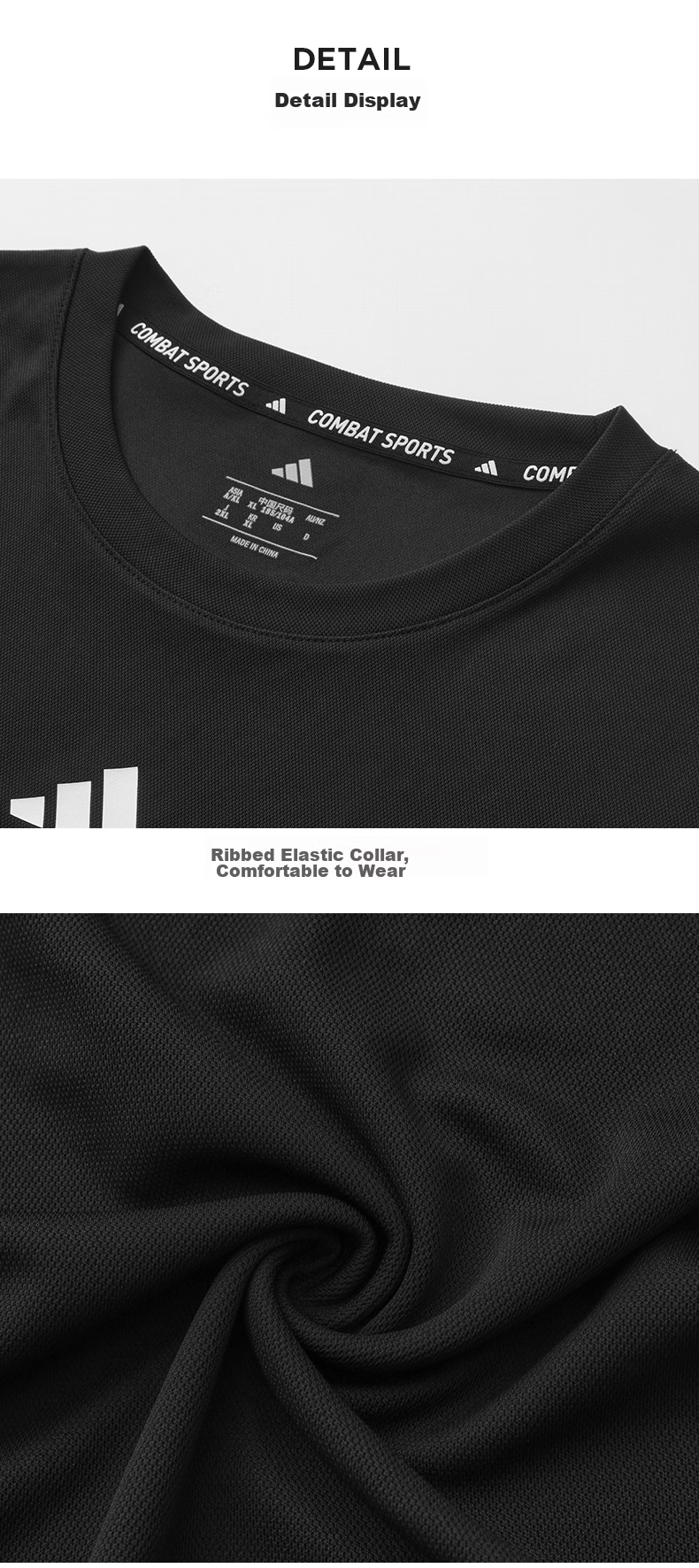 Adidas Breathable Short Sleeve and Shorts Sports Set Fitness Casual Two-Piece White Black XL 7