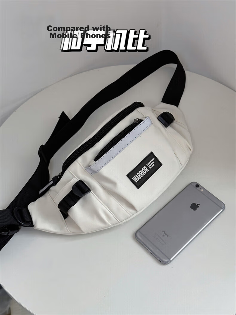 Warrior Men's Crossbody Bag Trendy Hong Kong Style Chest Bag Large Capacity Student Casual Shoulder Bag Cycling Sports Waist Chest Bag 7