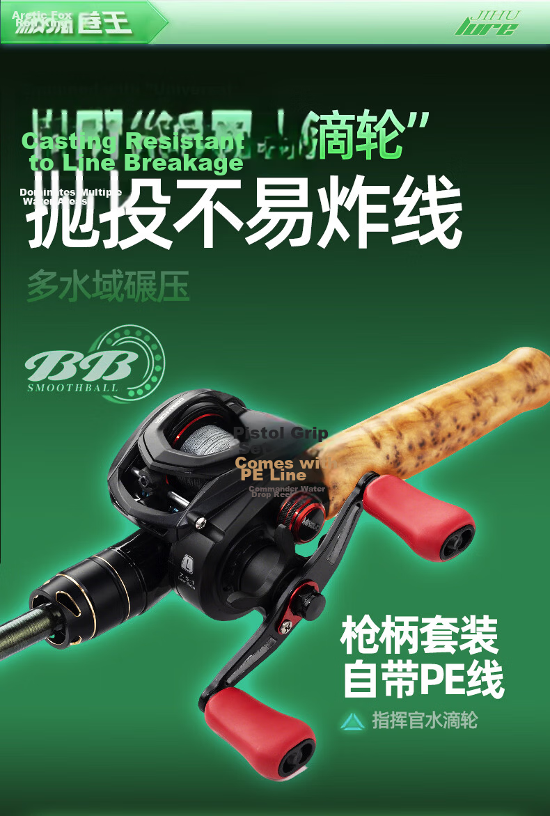 Jihu 1.8m L-curve Sliding Version A-Ring King PRO Telescopic Lure Rod Water Drop Reel Combo Ultra Short Section Fishing Rod 20