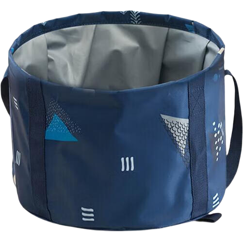 BWNK Travel Folding Basin Outdoor Camping Collapsible Water Bucket Foot Soak Geometric Navy Blue Large Folding Basin