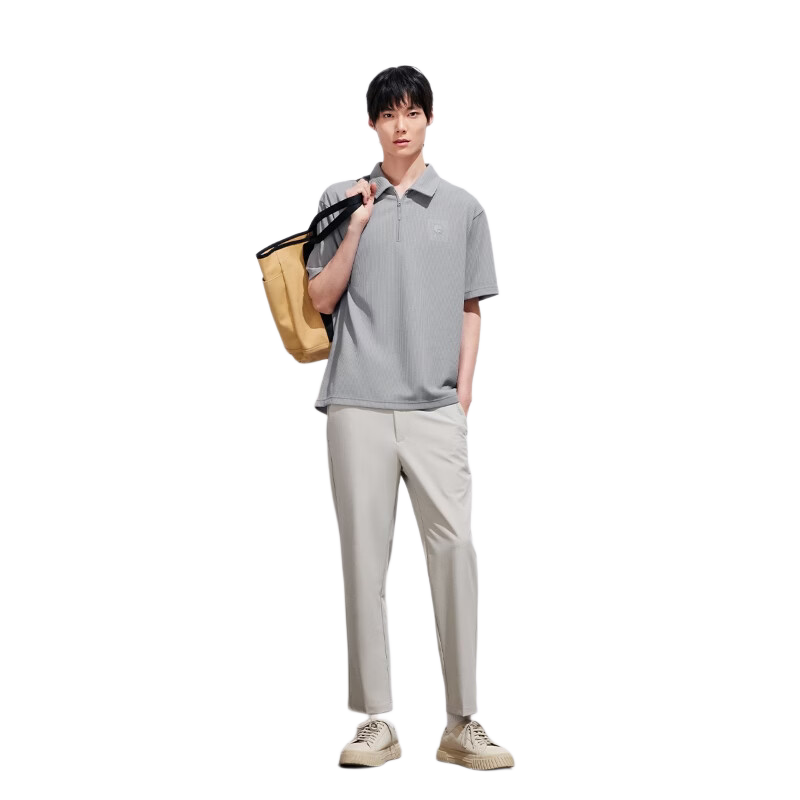 JACK&JONES Men's Spring Polo Shirt Casual Simple Trendy Pointed Collar Waffle Texture Fabric 226106015