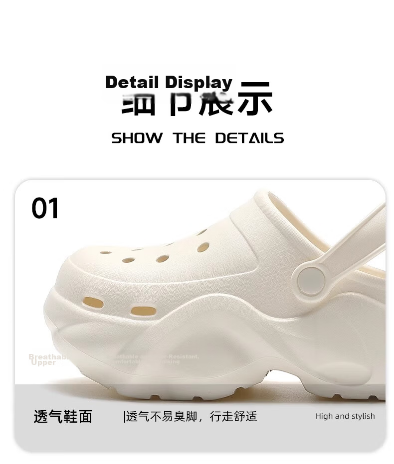 Yuzhaolin Women's EVA Outdoor Hollow Thick Sole Height Increasing Beach Slippers YG104 Coffee Color Size 39-40 8