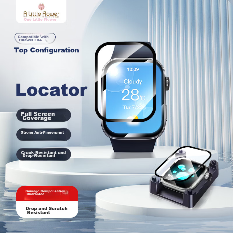 ALittleFlower Huawei Watch Fit4 Screen Protector Soft Film 2-Pack HD Full Coverage Anti-Fingerprint Explosion-Proof Scratch-Resistant Durable Protective Film for Huawei Fit4