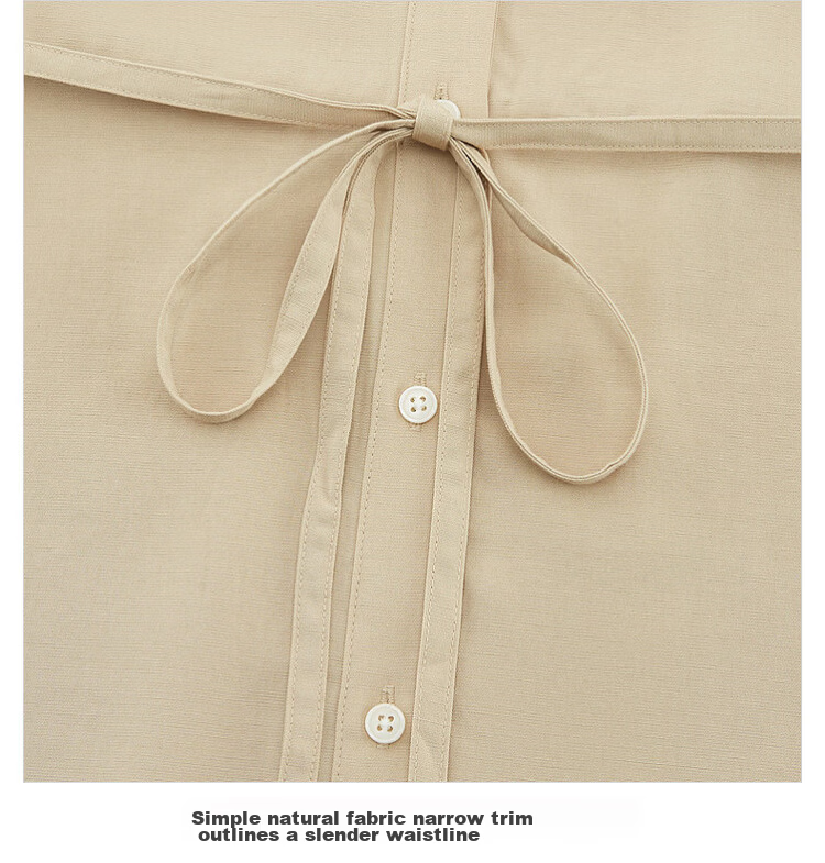G2000 [Lyocell Linen Blend with Belt Mall Same Style] Women's 2026 Spring Summer Long Sleeve Dress 16