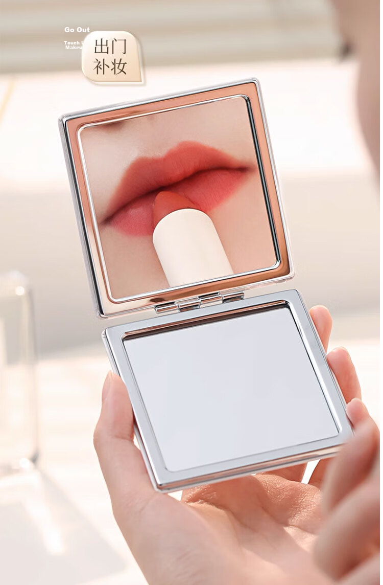 GOOOD Double-Sided Small Mirror Portable Makeup Mirror Exquisite Men's Pocket Folding Mini Handheld Round Mirror 5