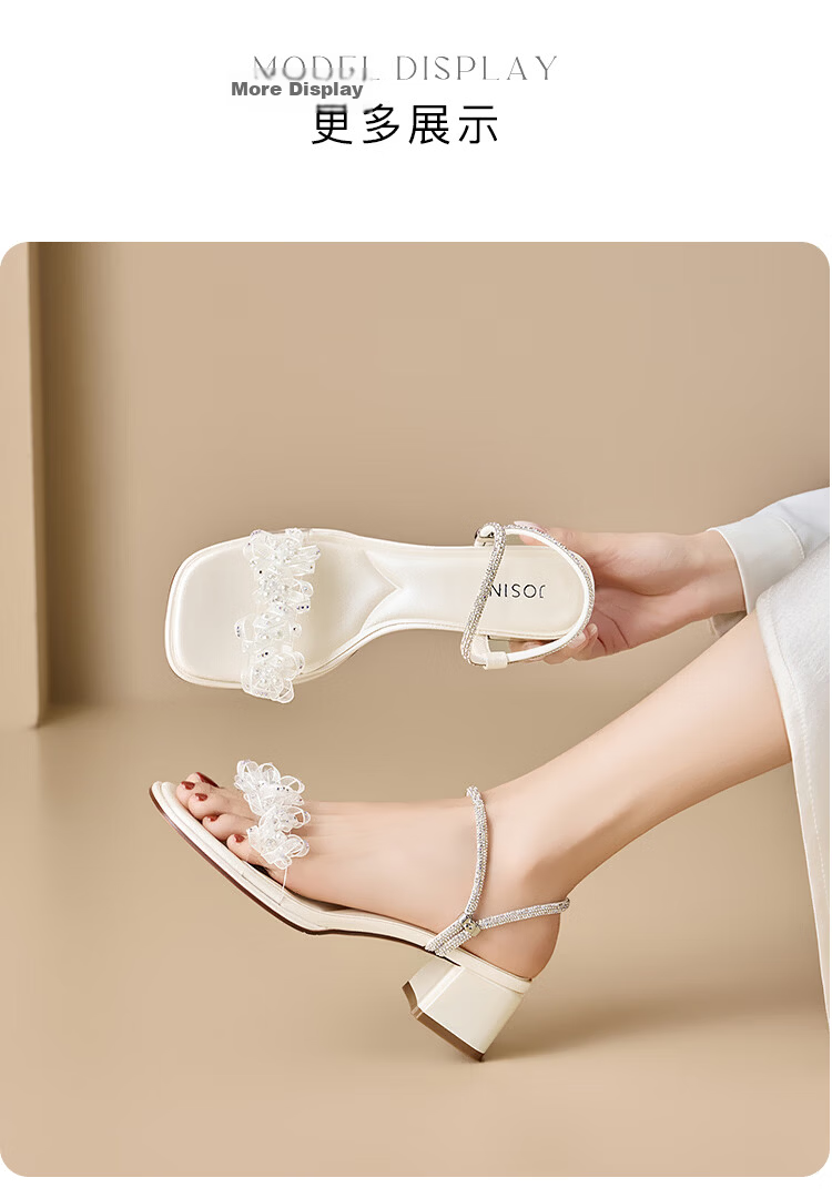 Zhuoshini 2026 Spring Summer New Soft Sole Fashion Casual Versatile Slip-On Sandals Height Increasing Simple Non-Slip Women's Sandals Off-White Size 34 4