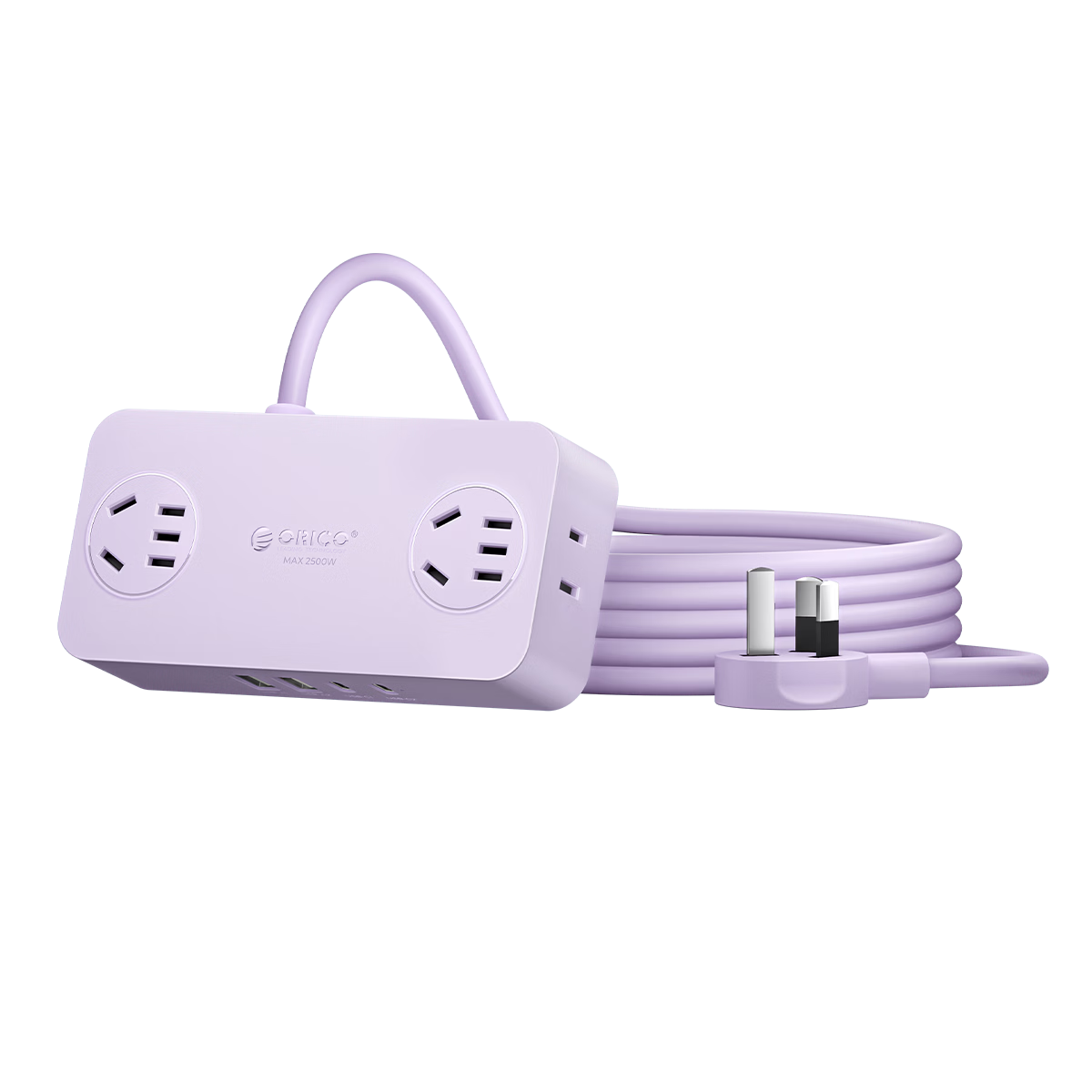 ORICO Multifunctional Power Strip/Extension Cord/Socket/Surge Protector/USB Outlet/2500W High Load Capacity New National Standard 3C Certified 2.8m Purple