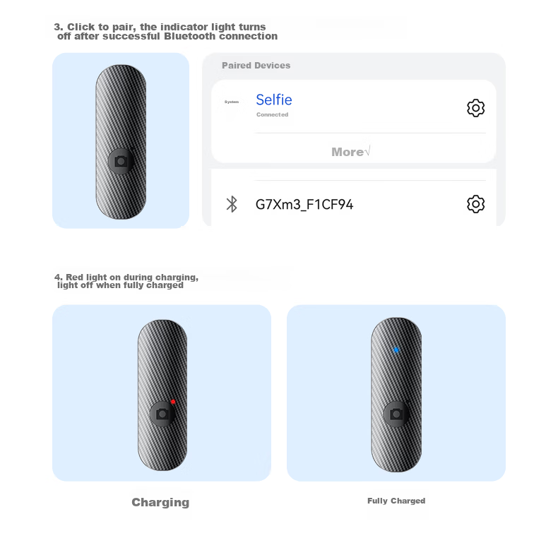 Zhiguozhe 2026 New Mini Selfie Stick Travel Portable Phone Holder 360° Rotation Anti-Shake Automatic Tripod Follow Shooting Photography Tool Concert 37