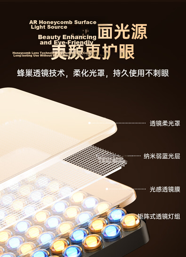 JIMANTU Live Streaming LED Fill Light Flat Panel Lighting for Indoor Photography Portrait Beauty Video Shooting Desktop Square Soft Light 9