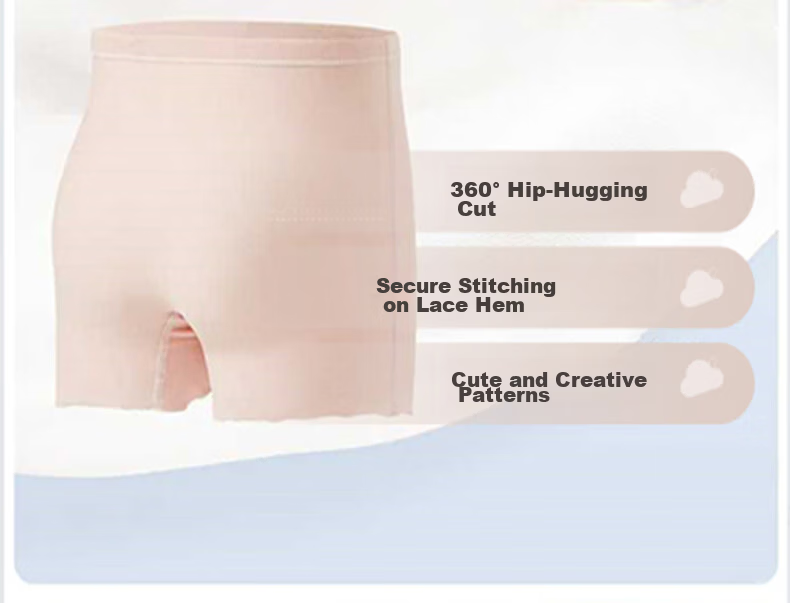 Niduoxiong Girls' Safety Shorts, Anti-Exposure Underwear, Baby Boyshorts, Children's Boxer Briefs, Pink + Skin Color, XL 8