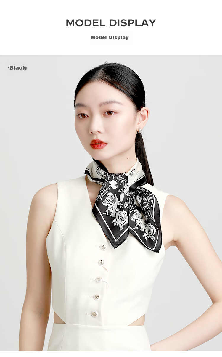 5161 Premium 100% Mulberry Silk Scarf Small Square Neck Scarf 2025 New Printed Hair Tie Gift 8