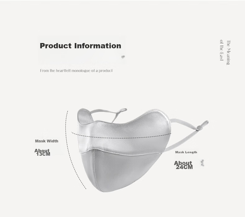 FANCET 100% Mulberry Silk Skin-Enhancing Face Mask for Women Summer UV Protection 3D Eye-Corner Silk Face Cover 12
