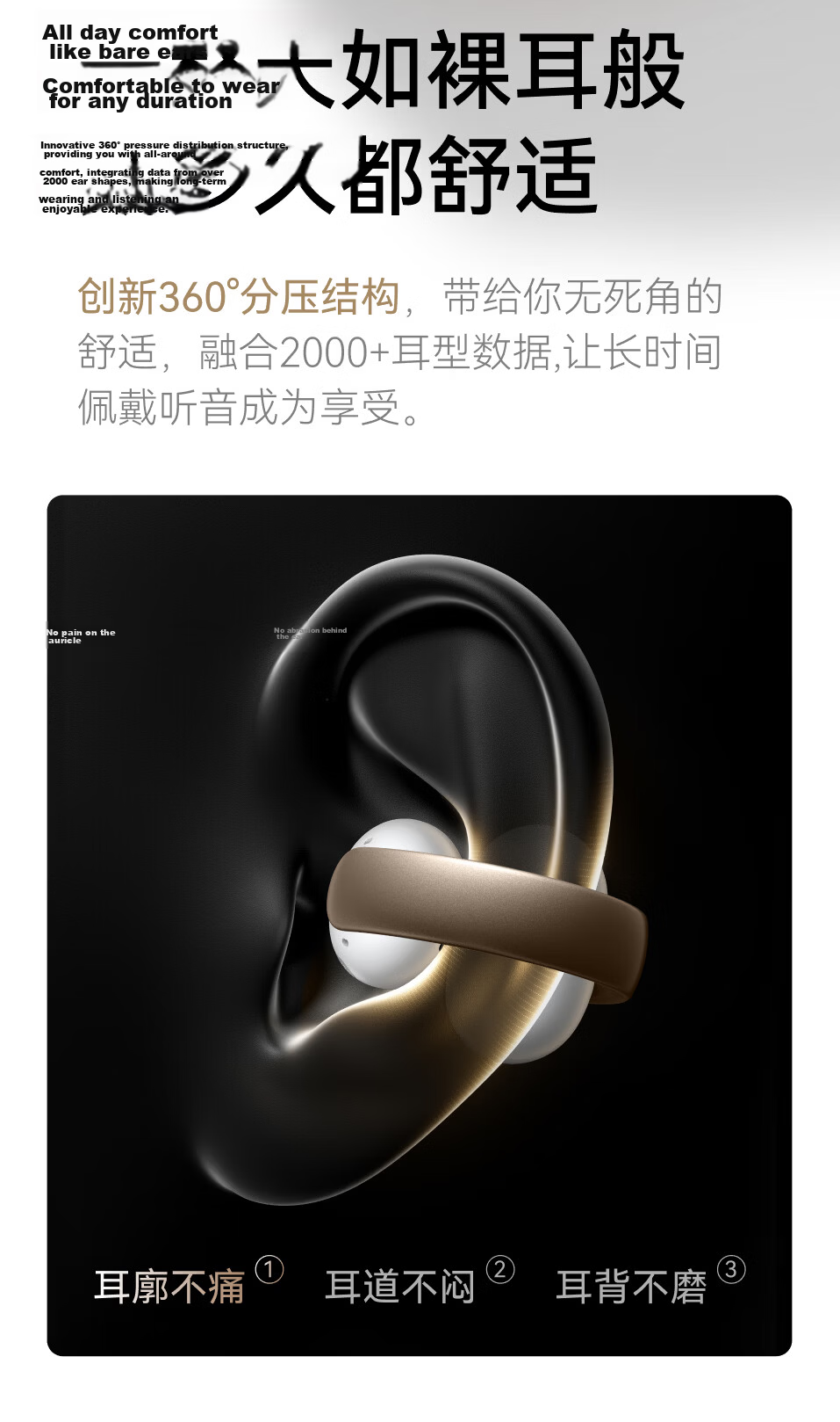 Soundcore [Hu Yanbin Edition] Anker AeroClip Clip-On Open-Ear Bone Conduction Sports Running Bluetooth Earphones Long Battery Life Apple Compatible 2026 New White 12