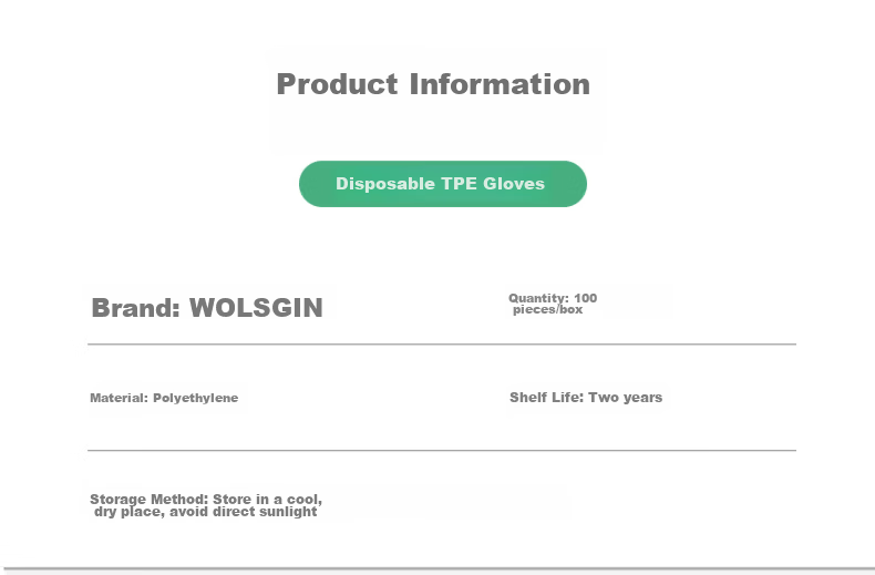 WOLSGIN Disposable PVC Gloves, 100 Pieces/box, Medium Size, Food-Grade, for Household Chores, Dishwashing, Kitchen Use, Waterproof, 12 Inches Extended 3